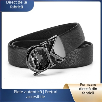 Centură de bărbați din PU cu cataramă din aliaj, închidere automată, lățime 2-4 cm, stil business/versatil/simplu
