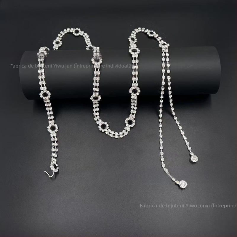 Lanț de talie din metal pentru femei, stil versatil, curea cu un cerc unic