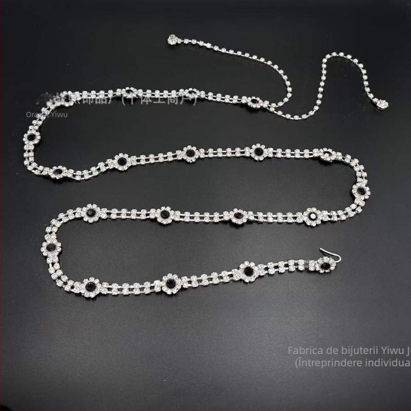 Lanț de talie din metal pentru femei, stil versatil, curea cu un cerc unic