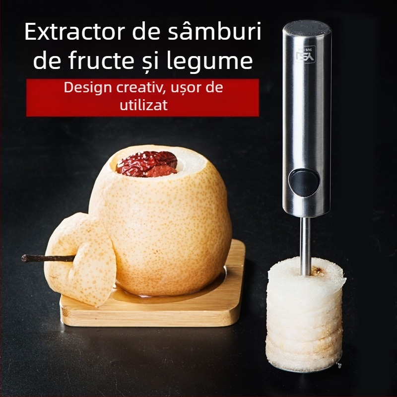 Îndepărtător de miez de pară, oțel inoxidabil 304, unealtă pentru săpat în fructe