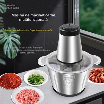 Mașină de tocat carne și mixer pentru uz casnic | capacitate 1–3 L; corp din oțel inoxidabil; 4 lame; 10.000 rpm; zgomot sub 36 dB