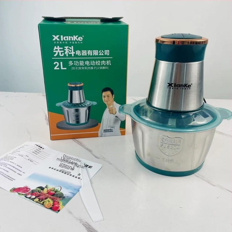 Mașină de tocat carne și mixer pentru uz casnic | capacitate 1–3 L; corp din oțel inoxidabil; 4 lame; 10.000 rpm; zgomot sub 36 dB