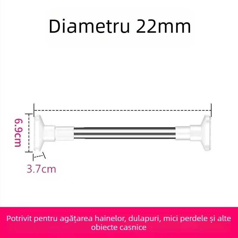 Prut pentru haine din oțel inoxidabil 201, telescopic, fără găuri, pentru baie