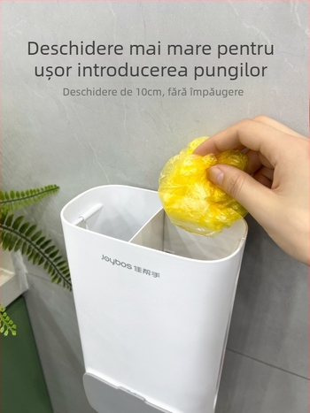 Cutie de depozitare pentru pungi de gunoi, construcție metalică, capacitate 18L, stil japonez, imprimare siglei disponibilă