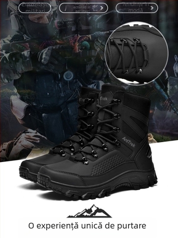 Ghete tactice înalte pentru bărbați, pentru drumeții în aer liber și alpinism, din țesătură Oxford