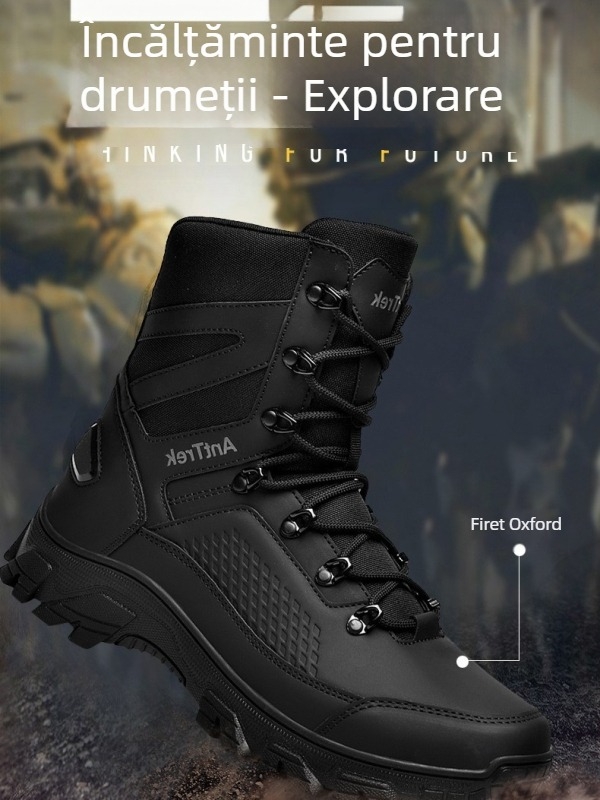 Ghete tactice înalte pentru bărbați, pentru drumeții în aer liber și alpinism, din țesătură Oxford