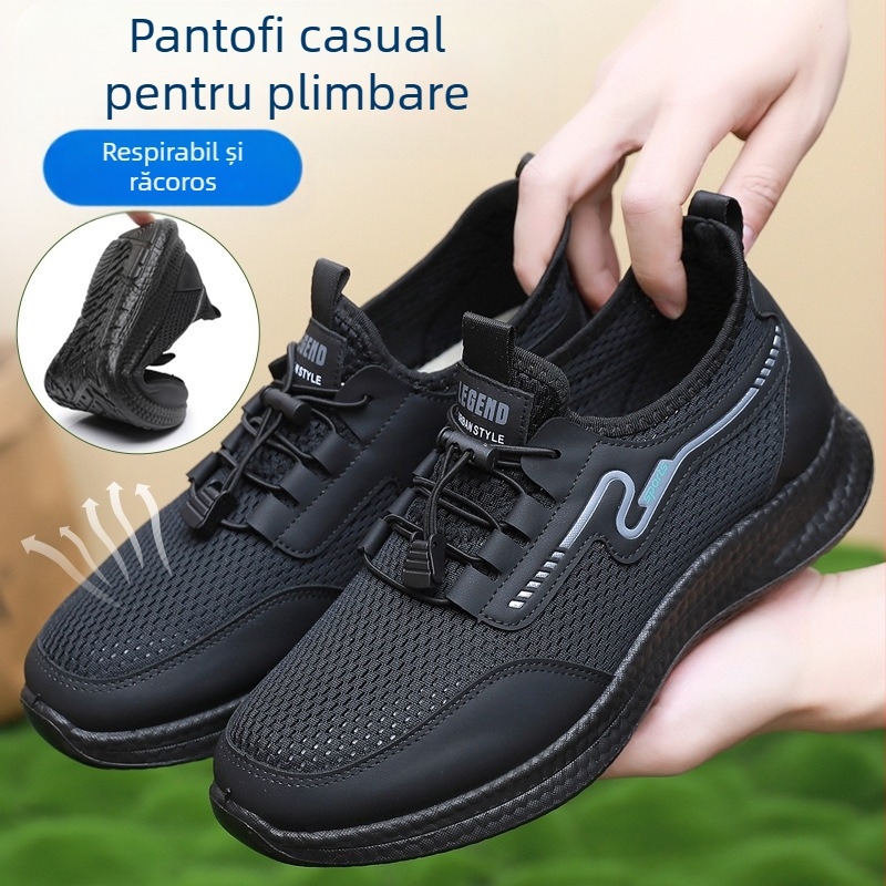 Pantofi sport casual din plasă – respirabili, antiderapant, talpă PU ușoară, talpă joasă, vârf rotund
