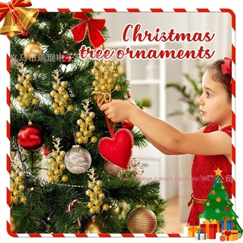 Set de 10 ornamente de brad – boabe realiste cu pulbere aurie, pentru agățat, decor pentru casă, model WG425, materiale: spumă, hârtie, altele