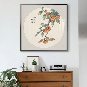 Tablou decorativ de perete în stil nou chinezesc, ramă din aluminiu, imprimare pe pânză, set din două piese, personalizare disponibilă