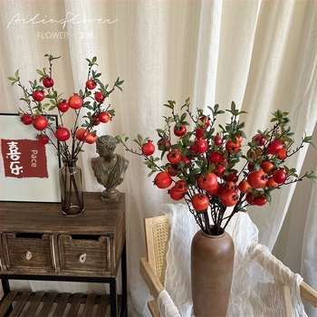 Buchet de rodii artificiale cu 7 capete, din plastic — Brand Iulin; pentru recuzită foto și decor de interior