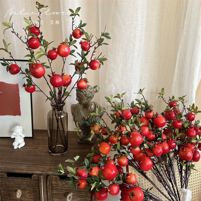 Buchet de rodii artificiale cu 7 capete, din plastic — Brand Iulin; pentru recuzită foto și decor de interior