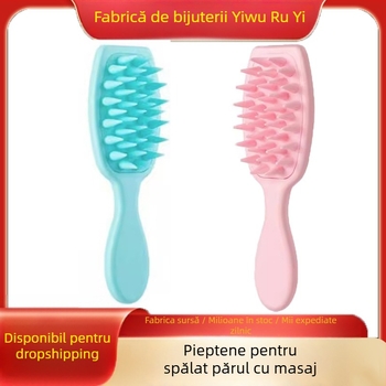 Perie de Șampon cu Mâner Lung – Perie de păr din plastic pentru scalp, finisaj Seiko, stil coreean