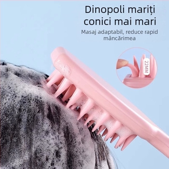 Perie de Șampon cu Mâner Lung – Perie de păr din plastic pentru scalp, finisaj Seiko, stil coreean