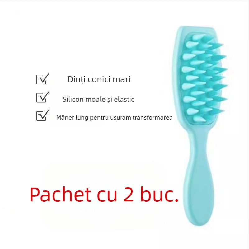 Perie de Șampon cu Mâner Lung – Perie de păr din plastic pentru scalp, finisaj Seiko, stil coreean