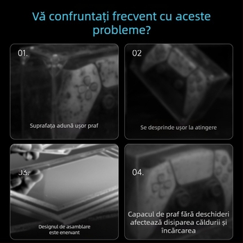 Carcasă praf pentru PS5 controller – husă transparentă din acrilic pentru PS5 controller (Model L1172, Greutate 367 g, Material acrilic)