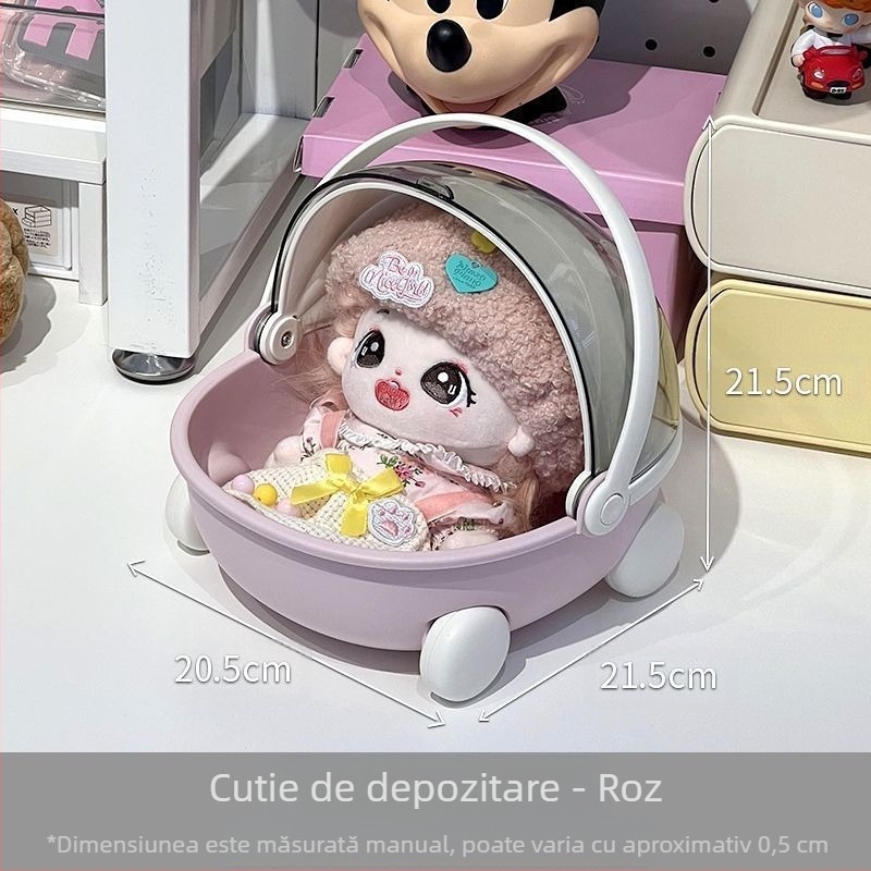 Coș de depozitare drăguț, cu capac, protecție împotriva prafului, pentru sufragerie, capacitate 2 L