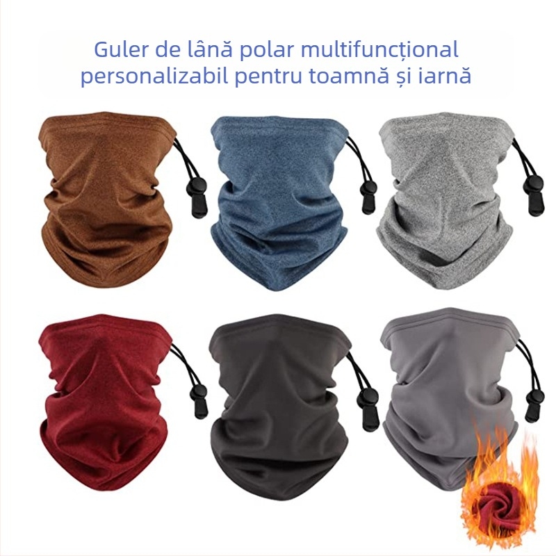 Mască de față pentru ciclism și guler tubular din poliester și fleece, unisex, logo personalizat - Bo Yue