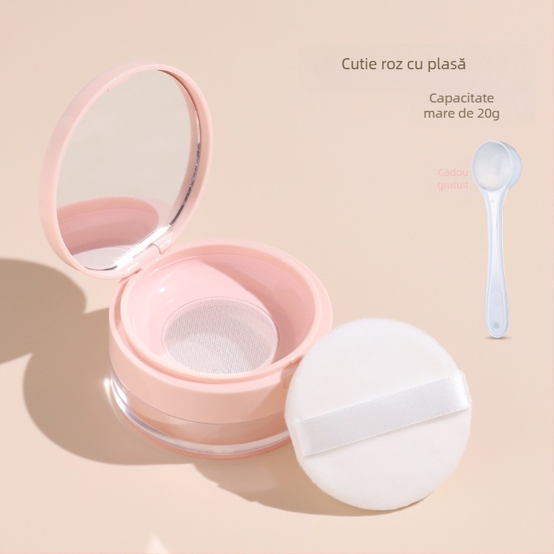 Cutie de ambalare pentru pudră de piper negru, cu un design compact și portabil, construcție etanșă și plasă elastică pentru o capacitate mare.