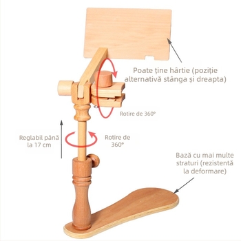 Suport reglabil pentru broderie cross-stitch – de birou, vertical, cadru de broderie rotativ, lemn/bambus, stil simplu modern