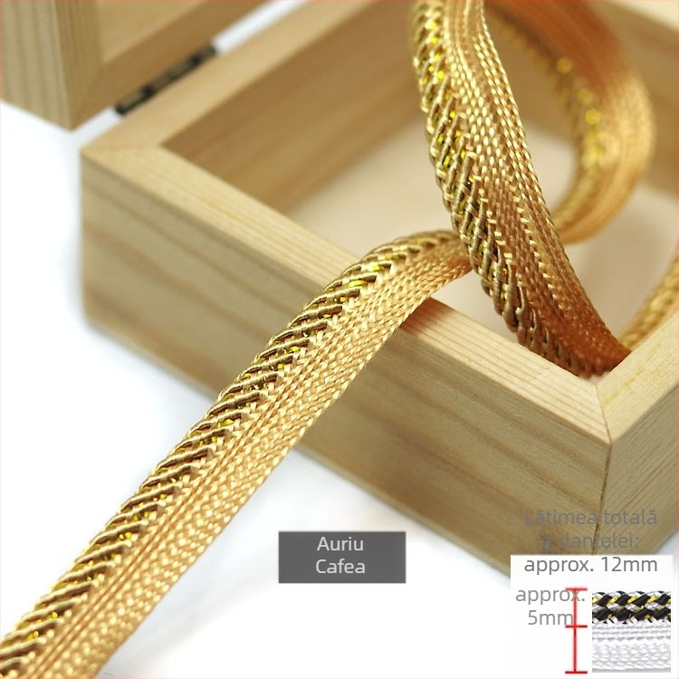 Bandă decorativă pentru perne și huse de scaun — bază din plasă hexagonală + fir poliester; Cod produs: F77MMMJT56H576; Destinație: obiecte de artizanat