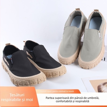 Pantofi sport din pânză pentru bărbați – talpă PVC, vârf ascuțit, închidere cu șireturi, partea superioară din pânză