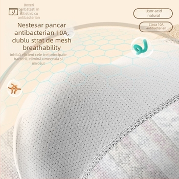 Boxeri pentru bărbați cu imprimeu etnic retro din bumbac, respirabili, antibacterieni, confortabili, talie medie