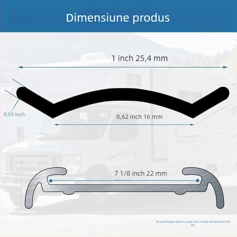 Profil de colț pentru RV cu bandă de etanșare PVC și profil din aliaj de aluminiu – izolare fonică, 10-0116