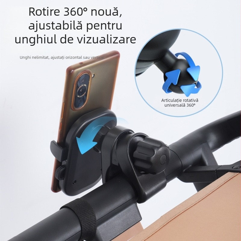 Suport pentru telefon auto pentru bebeluși – material ABS, suport universal pentru navigație la cărucior, Penguin Cup Holder