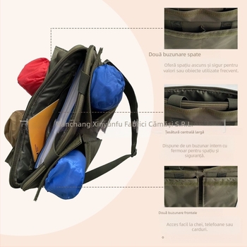 Geantă de documente pentru bărbați - poliester, capacitate mare, geantă pentru laptop, utilizare zilnică