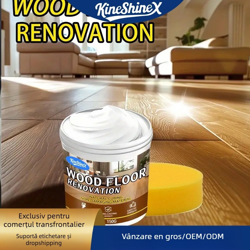Ceară pentru parchet din lemn masiv și ulei de întreținere – îngrijire la domiciliu, kineshinex, Model 69-40-DBSGG01, 150 ml / 400 ml, Greutate brută 170 g / 440 g