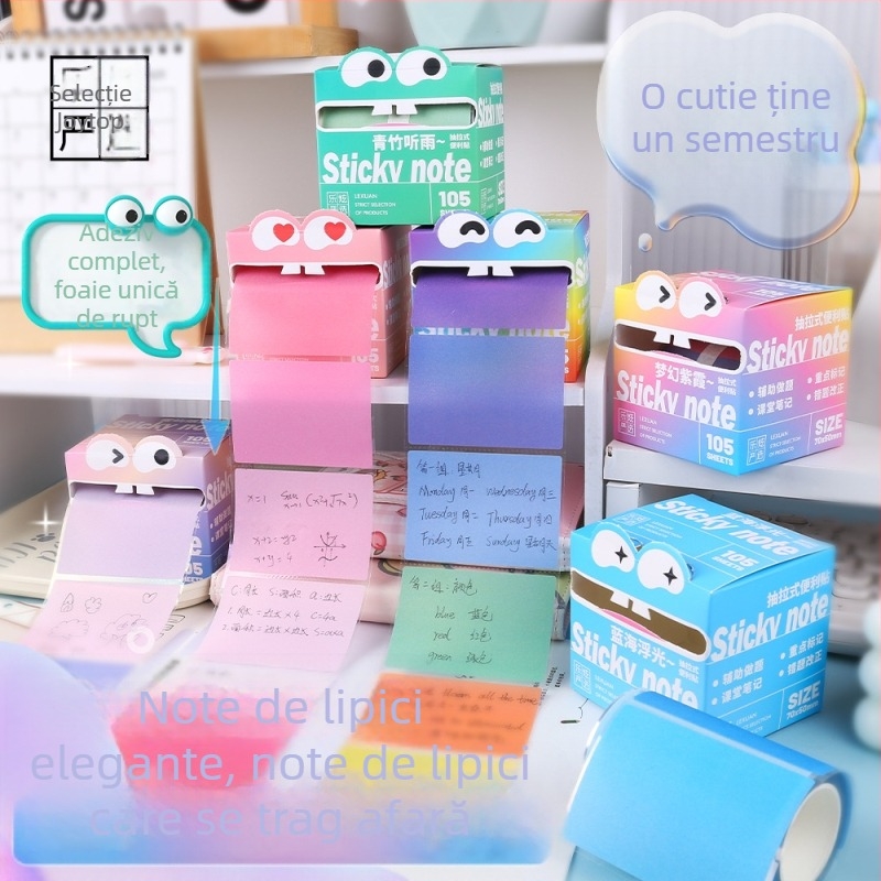 Note autocolante transparente, repositionabile, 105 foi