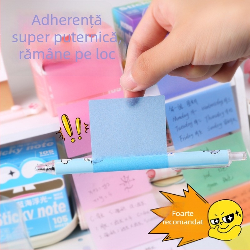 Note autocolante transparente, repositionabile, 105 foi