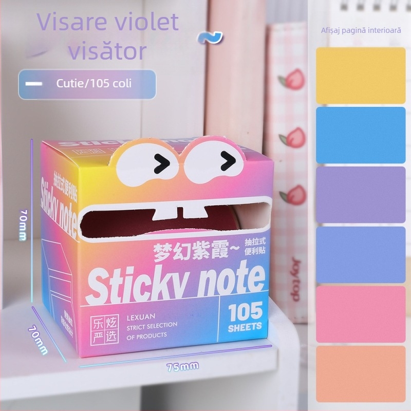 Note autocolante transparente, repositionabile, 105 foi