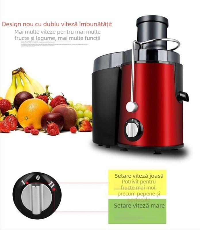 Storcător de fructe automat cu separare a pulpei, corp din oțel inoxidabil (Putere: 501–800 W; Capacitate: 401–600 ml; Randament maxim de suc: 401–600 ml; Material corp: oțel inoxidabil)