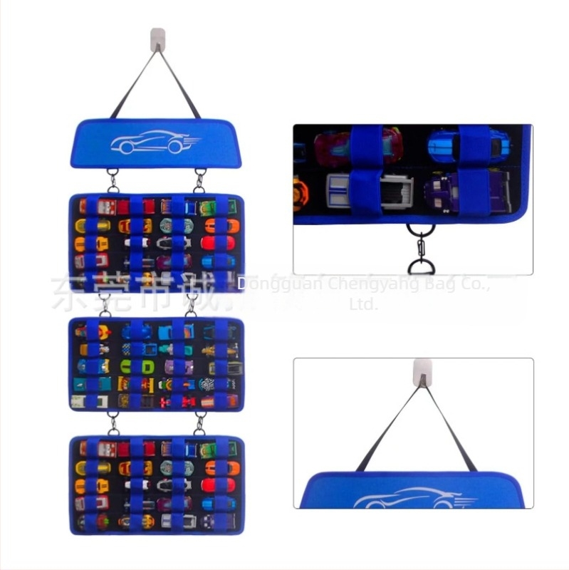 Organizator portabil pentru depozitare jucării auto, model Cy215, țesătură Oxford, capacitate de încărcare 5 kg