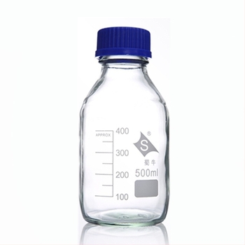 Sticluță de reagenti Shuniu cu gât filet, sticlă borosilicat, capac filet