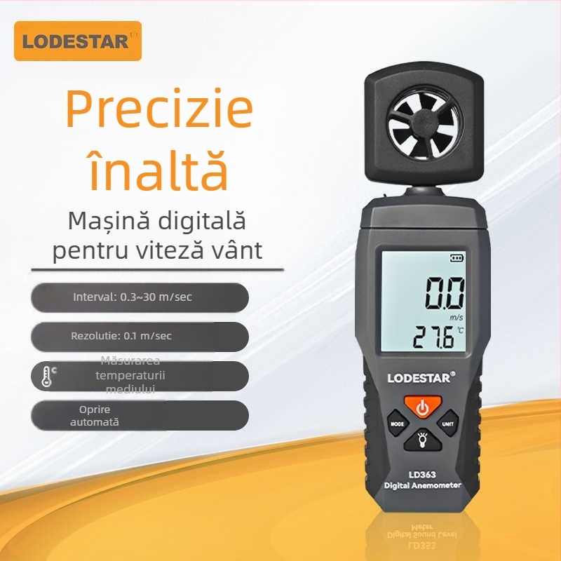 Măsurător digital portabil de viteză a vântului cu palete pentru volumul aerului, model ST9606