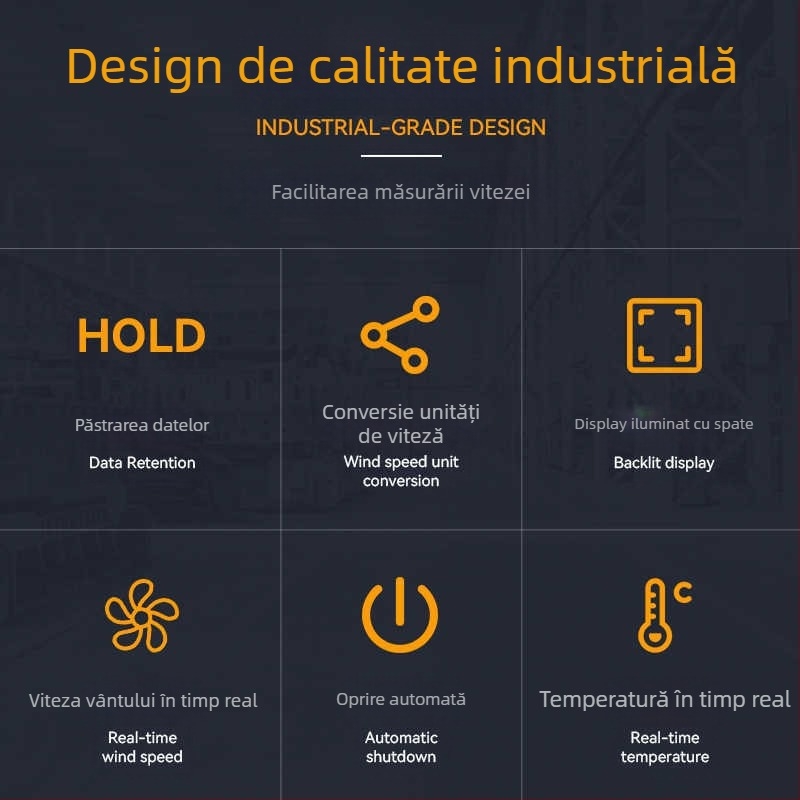 Măsurător digital portabil de viteză a vântului cu palete pentru volumul aerului, model ST9606