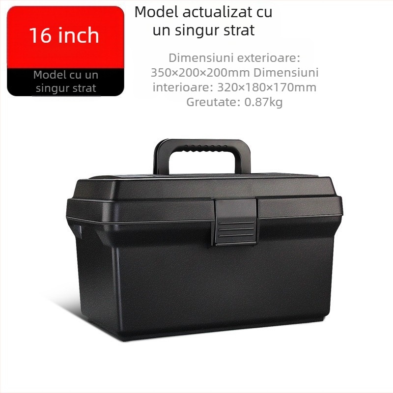 HB cutie de unelte din plastic, tip îngroșat, portabilă pentru uz casnic și întreținere auto, cutie de piese multifuncțională