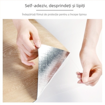 Decal decorativ de perete SXP — imitare lemn, autoadeziv, rezistent la apă, la murdărie, la ulei, mucegai, culoare solidă, 1 folie, stil modern minimalist