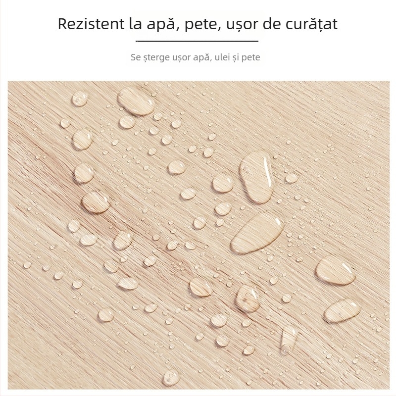 Decal decorativ de perete SXP — imitare lemn, autoadeziv, rezistent la apă, la murdărie, la ulei, mucegai, culoare solidă, 1 folie, stil modern minimalist