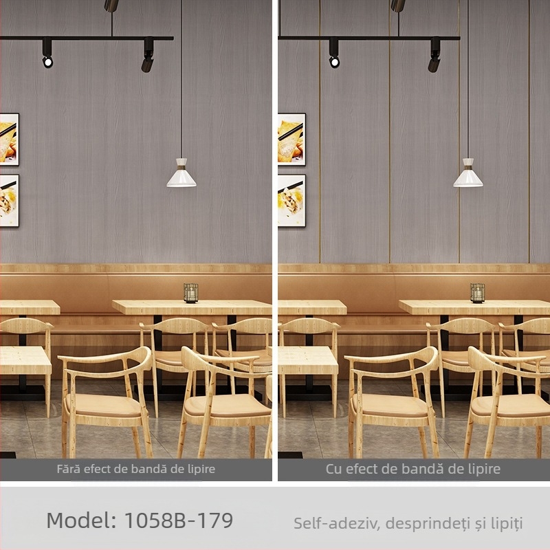 Decal decorativ de perete SXP — imitare lemn, autoadeziv, rezistent la apă, la murdărie, la ulei, mucegai, culoare solidă, 1 folie, stil modern minimalist