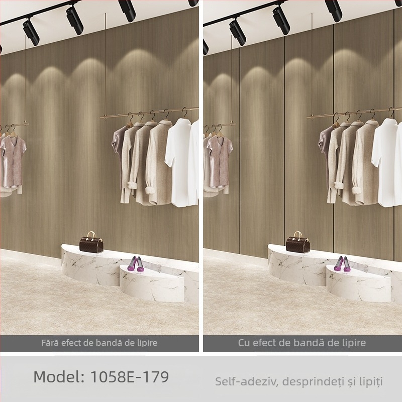 Decal decorativ de perete SXP — imitare lemn, autoadeziv, rezistent la apă, la murdărie, la ulei, mucegai, culoare solidă, 1 folie, stil modern minimalist