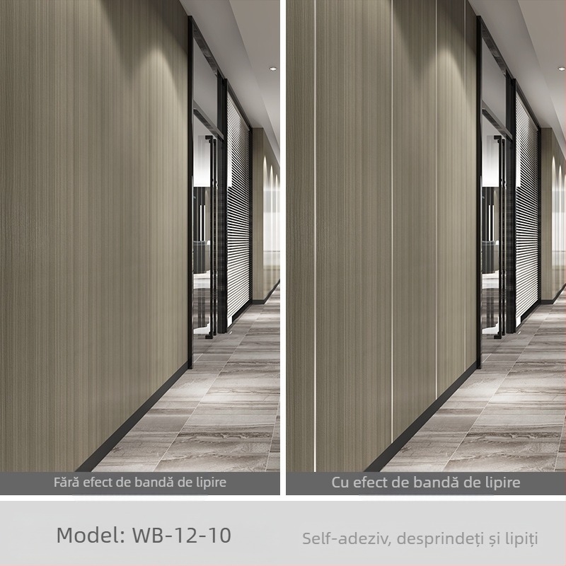 Decal decorativ de perete SXP — imitare lemn, autoadeziv, rezistent la apă, la murdărie, la ulei, mucegai, culoare solidă, 1 folie, stil modern minimalist