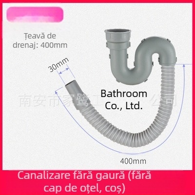Set conducte scurgeri bucătărie – dublu, model JL0098, formă cu două capete, tip tras, stil modern minimalist