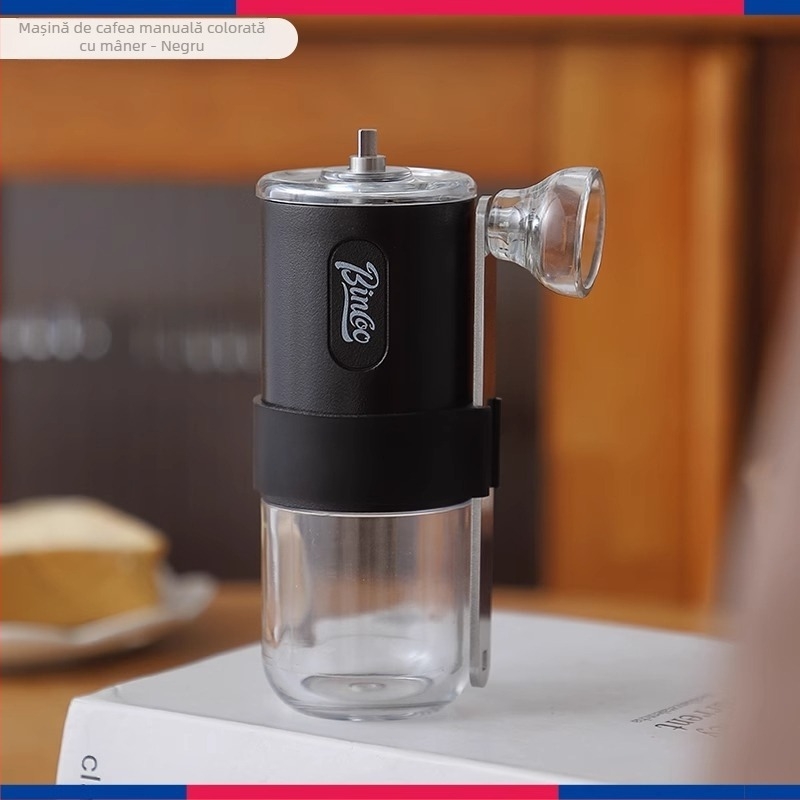 Bincoo râșniță de cafea manuală, râșniță de cafea cu mâner, portabilă, măcinare reglabilă