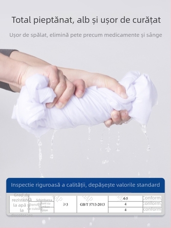 Halat medical pentru bărbați, cu funcție anti-riduri, mâneci lungi, material din amestec de bumbac, căptușeală din poliester, îmbrăcăminte de lucru pentru personal medical