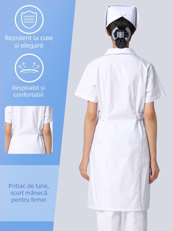 Halat medical pentru bărbați, cu funcție anti-riduri, mâneci lungi, material din amestec de bumbac, căptușeală din poliester, îmbrăcăminte de lucru pentru personal medical