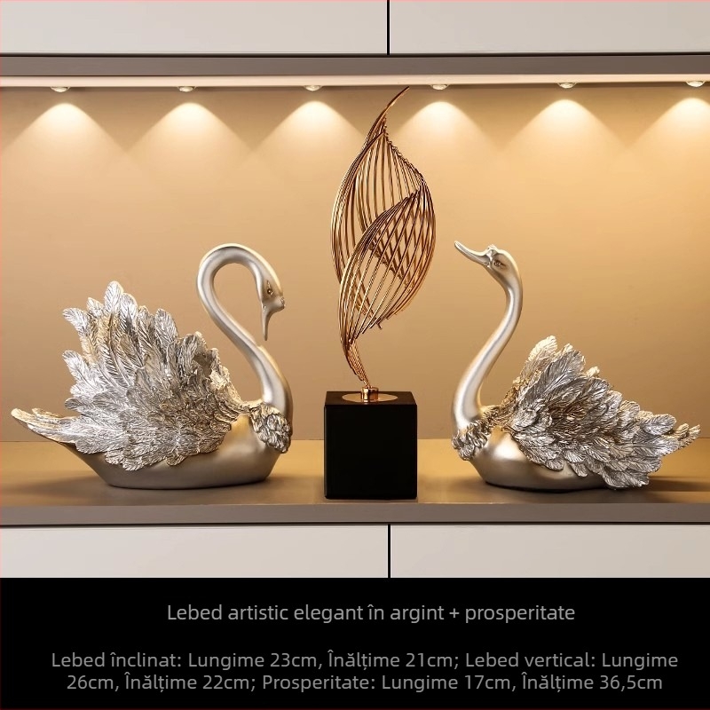 Suport de vin în formă de lebădă — rășină, stil lux