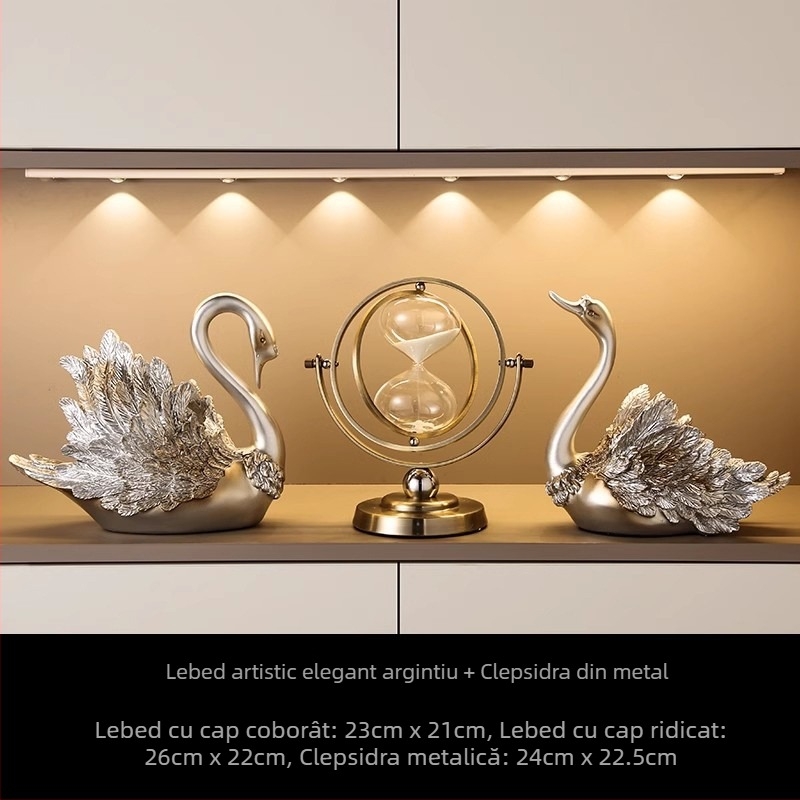 Suport de vin în formă de lebădă — rășină, stil lux